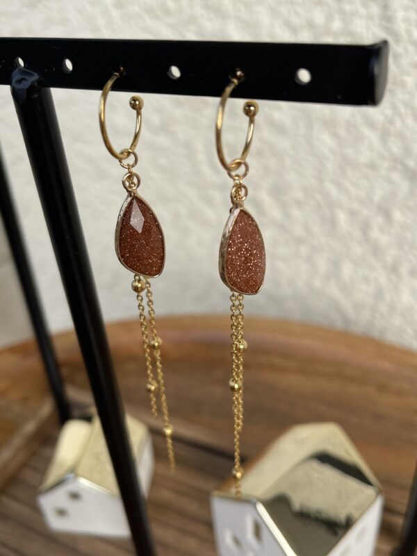 Boucles d'oreilles Talismans 4 - pierre de soleil