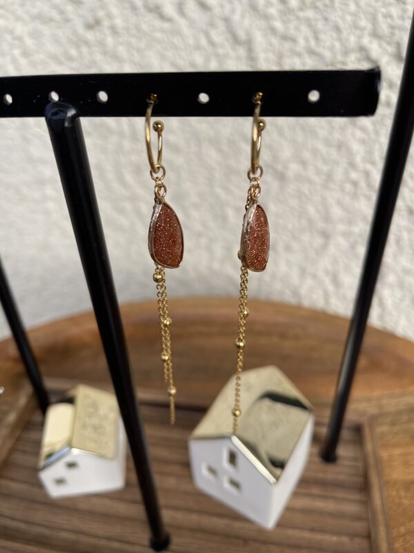 Boucles d'oreilles Talismans 4 - pierre de soleil – Image 2