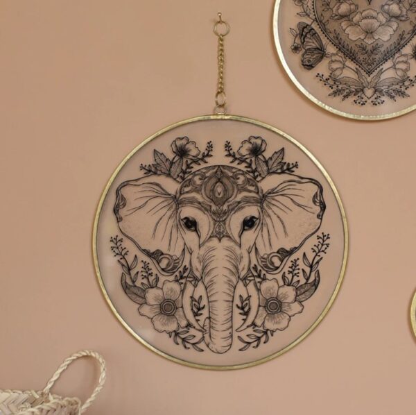 Cadre en verre Eléphant 15cm